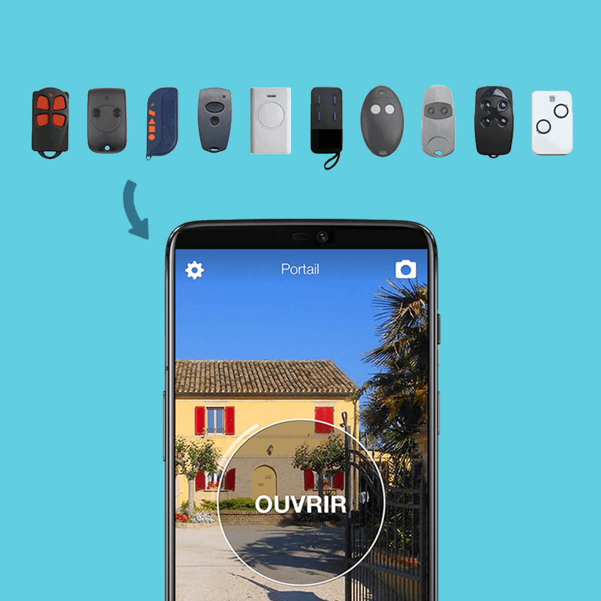 Copier télécommande portail sur smartphone avec 1Control SOLO pour ouverture portail avec smartphone