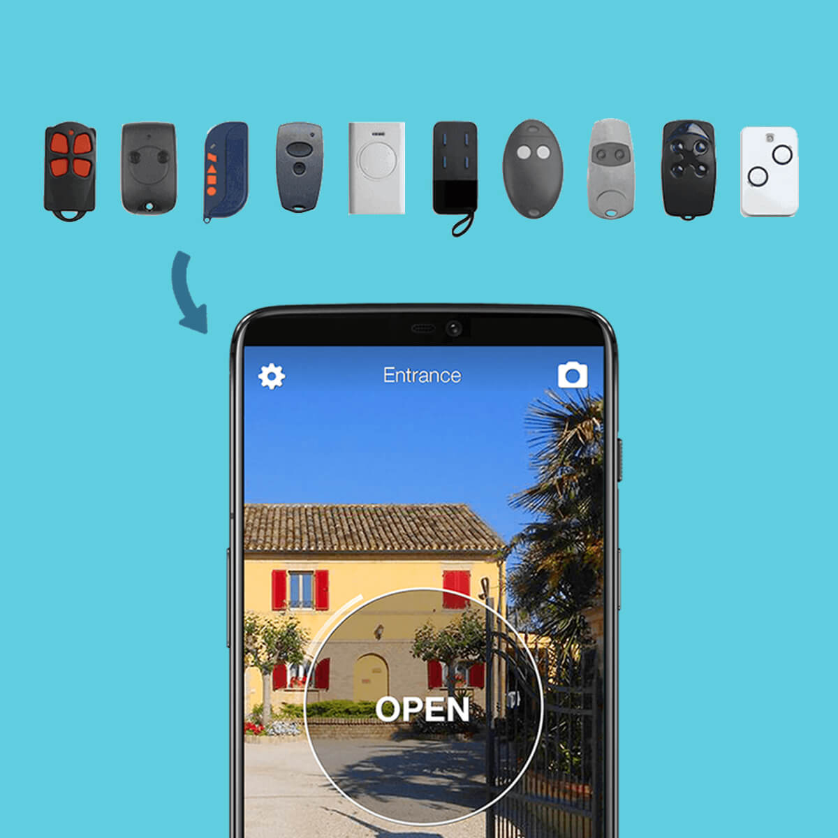 Copy garage and gate remote to phone with 1Control SOLO