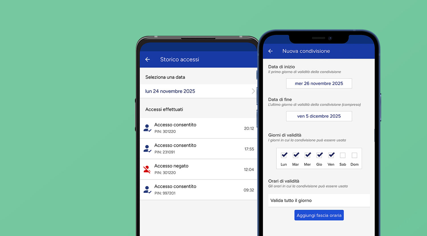 1Control app with time-window shares and access history for vacation rental cleaners and contractors