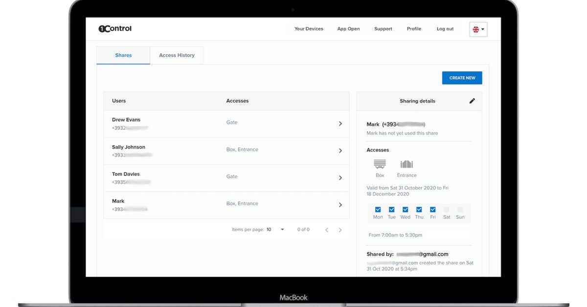 Shared office keyless entry at a business center with contract-linked credentials