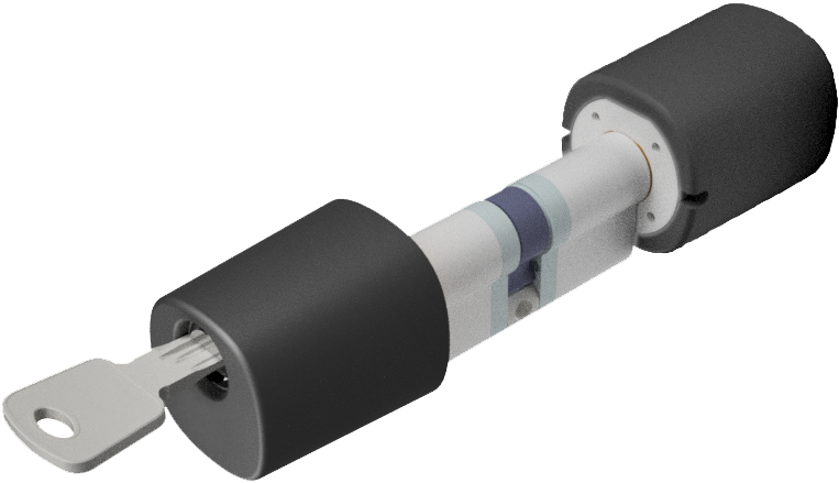 Cylindre europ&eacute;en DORY avec logement pour piles CR2 lithium int&eacute;gr&eacute; dans le bouton &eacute;lectronique