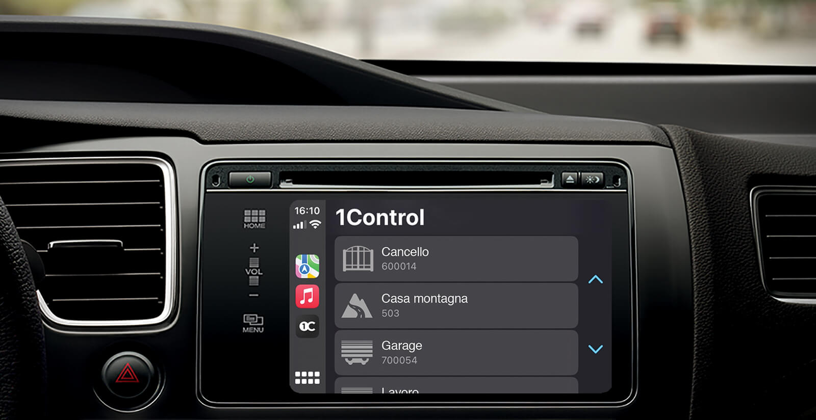 Smart Home 1Control mit Tor- und Garagenöffnung über Apple CarPlay und Android Auto