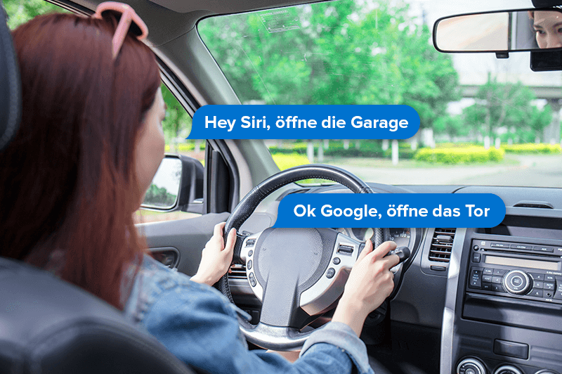Sprachsteuerung im Auto mit 1Control: Tor&ouml;ffnen &uuml;ber CarPlay und Android Auto