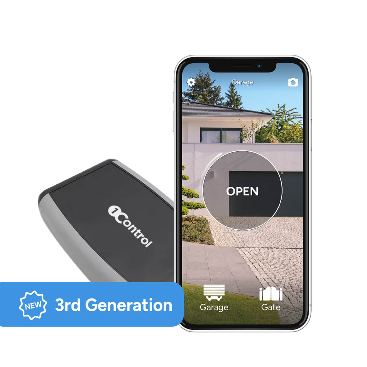 1Control SOLO AUTO f&uuml;r das &Ouml;ffnen mehrerer Garagentore aus dem Auto per Smartphone