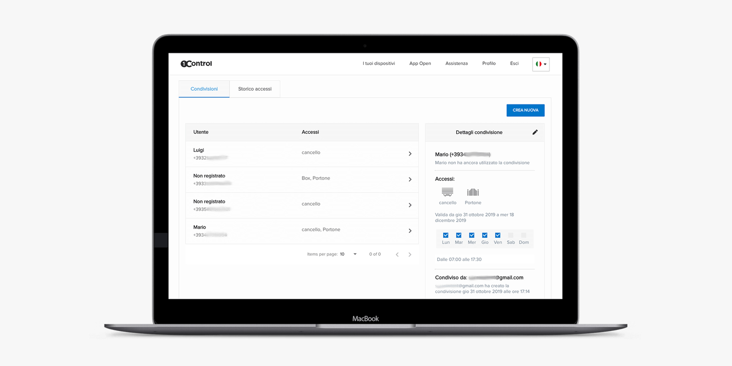 gestione accessi aziendali con semplice piattaforma cloud 1control