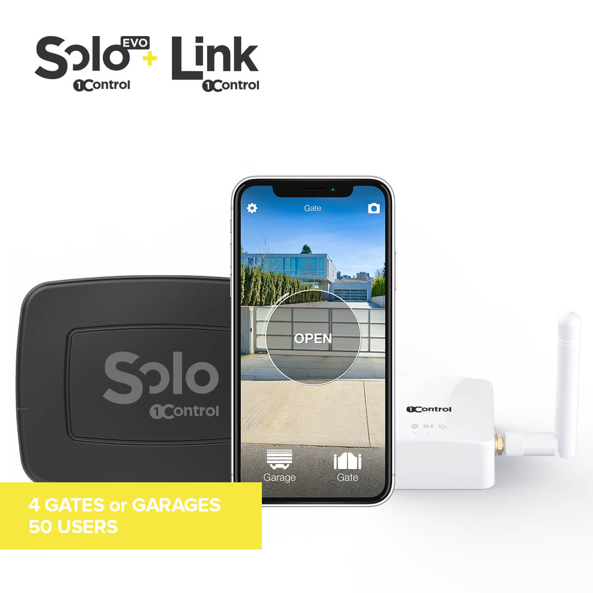 SOLO EVO and LINK gateopener from smartphone for remote opening and voice commands