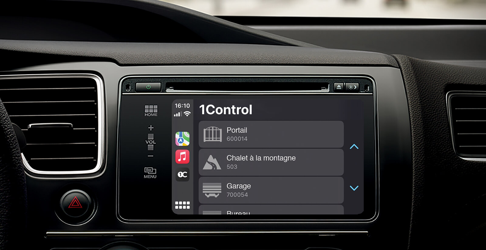 1Control SOLO+LINK - Ouverture intelligente depuis l'infodivertissement Apple CarPlay et Android Auto